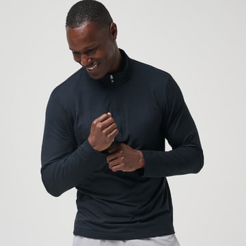 The Heater 1/4 Zip Black Travis Mathew