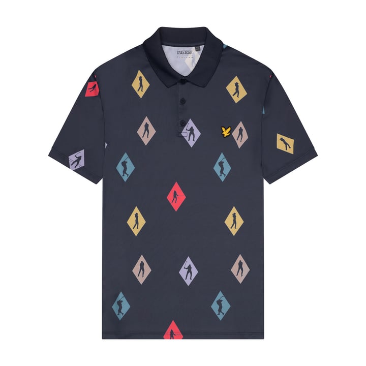 Polka Diamond Polo Shirt Bleu Lyle & Scott