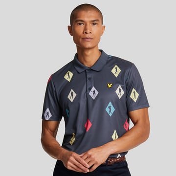 Polka Diamond Polo Shirt Bleu Lyle & Scott