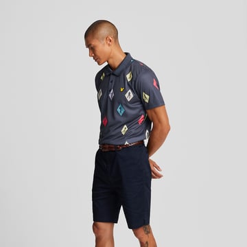 Polka Diamond Polo Shirt Bleu Lyle & Scott