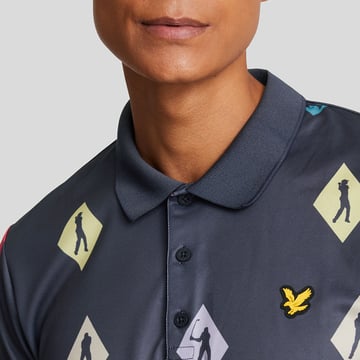 Polka Diamond Polo Shirt Bleu Lyle & Scott