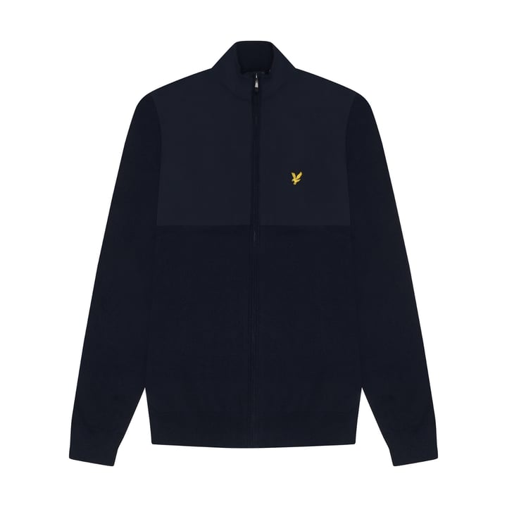 Overlay Full Zip Knitted Jumper Bleu Lyle & Scott