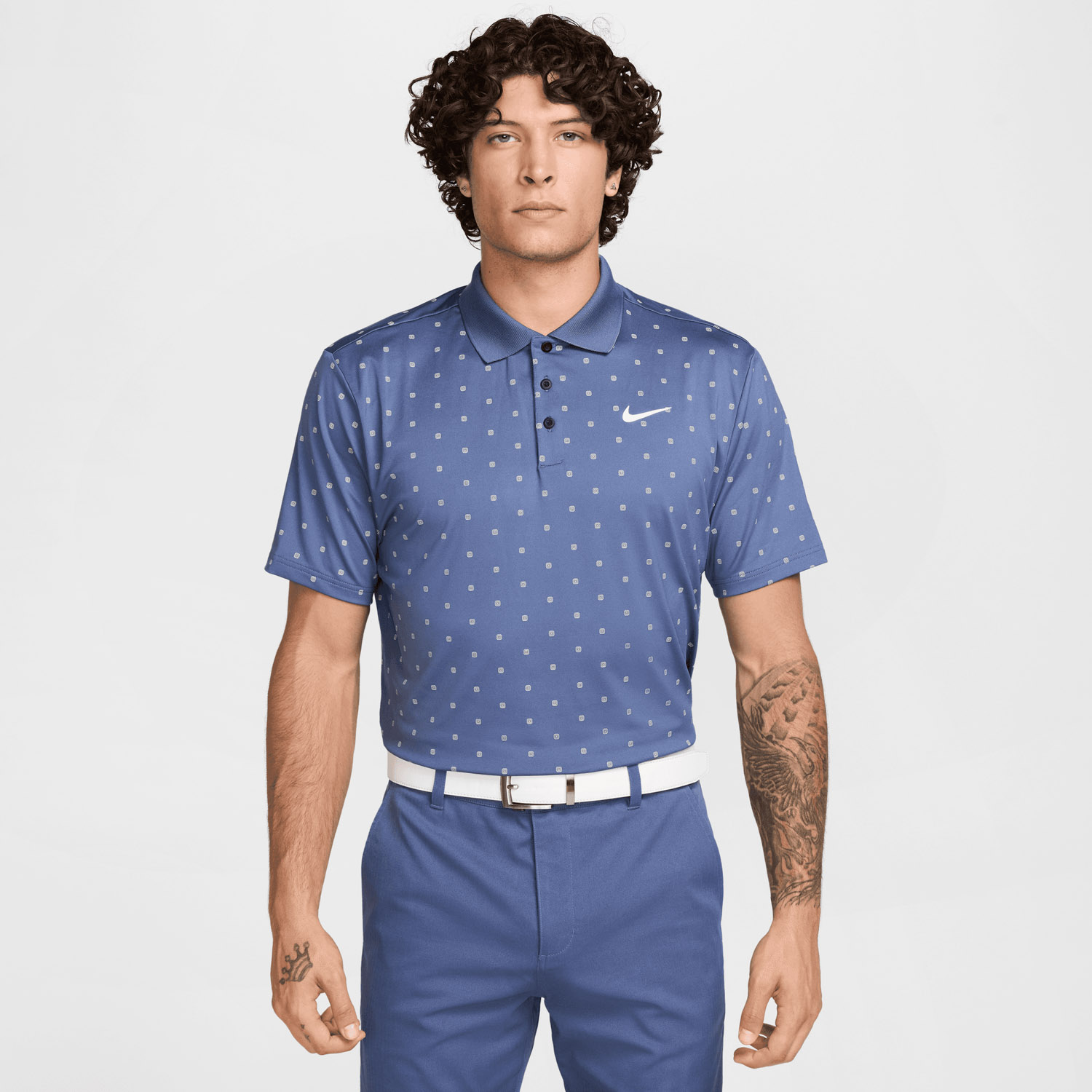 Tour M Dri-Fit Golf Polo: XXL Diffused Blue-White