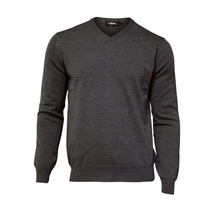 Merino V-Neck Grau Ivanhoe