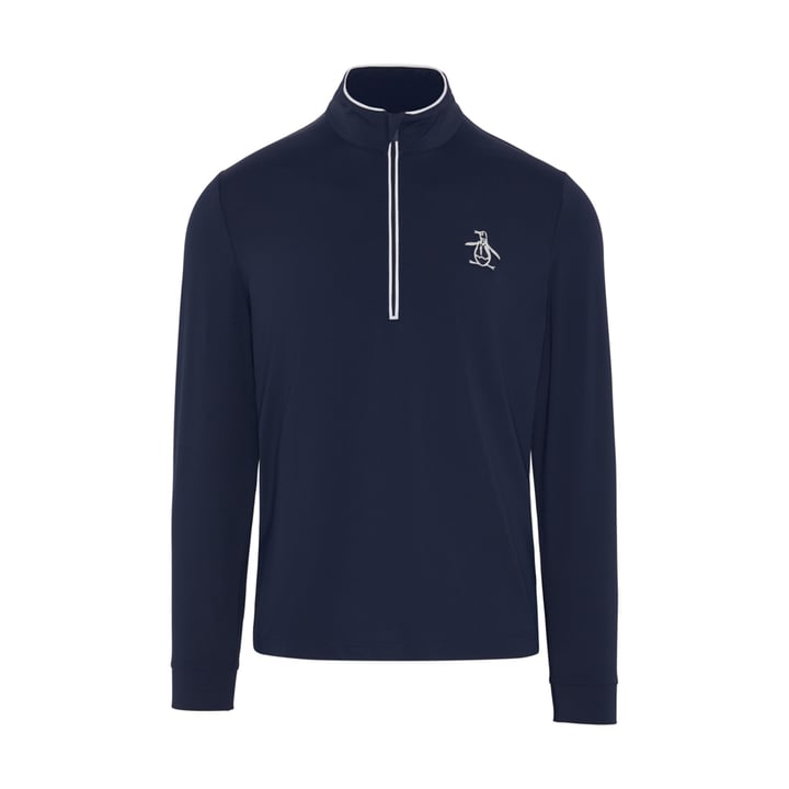 OP L/S 1/4 Zip Technica Blau Original Penguin