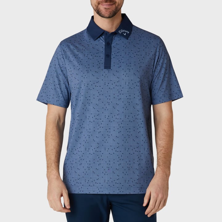 Emea Ss All Over Trademark Polo Blau Callaway