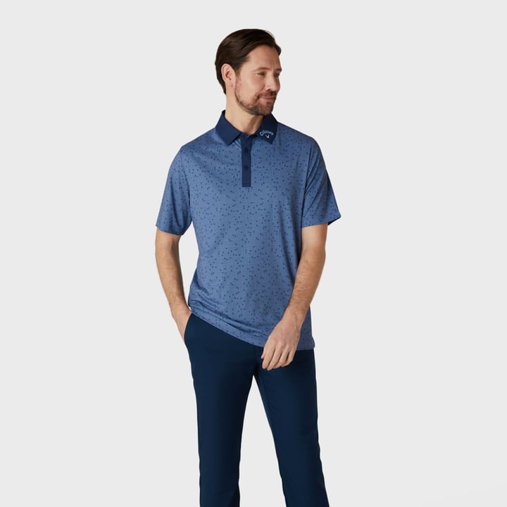 Emea Ss All Over Trademark Polo Blau Callaway