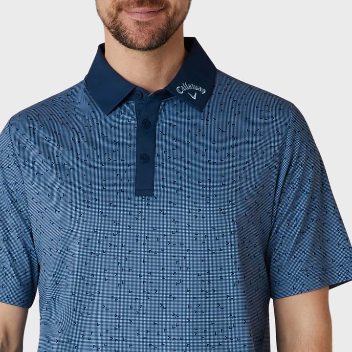 Emea Ss All Over Trademark Polo Blau Callaway