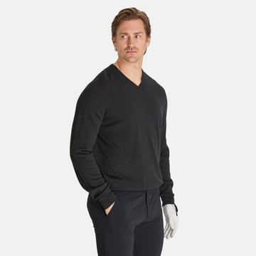 Ls V-Neck Merino Grau Callaway