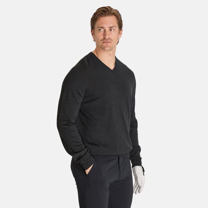 Ls V-Neck Merino Grau Callaway