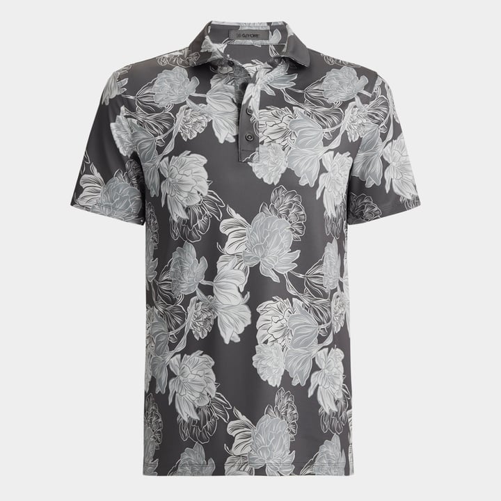 Stamped Floral Tech Polo Grå G/Fore