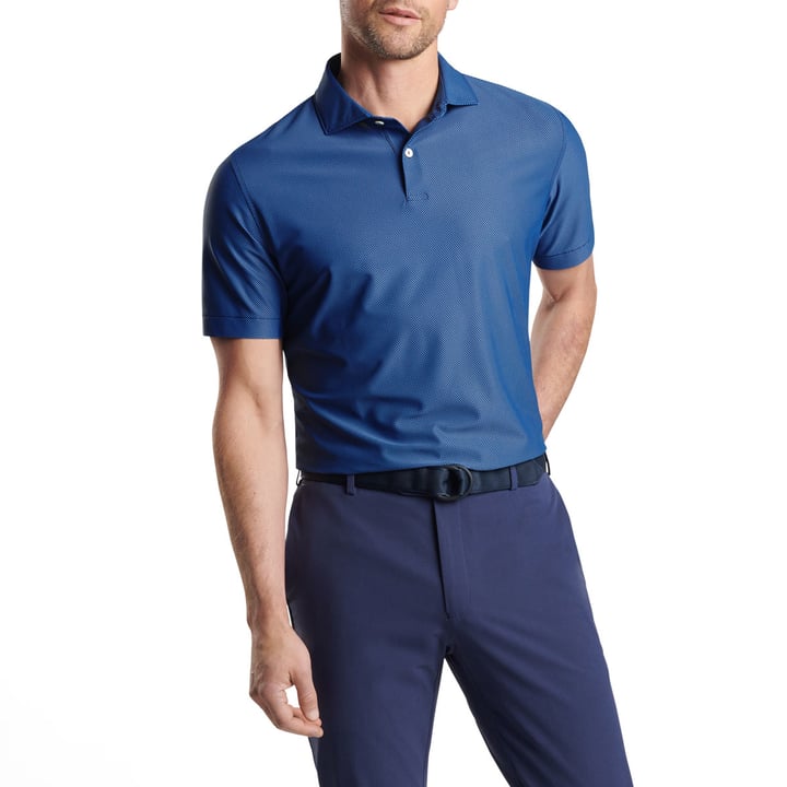 Checkers Performance Mesh Polo Blau Peter Millar