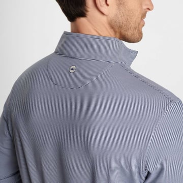 Perth Mini Stripe 1/4 Zip Blau Weiß Peter Millar