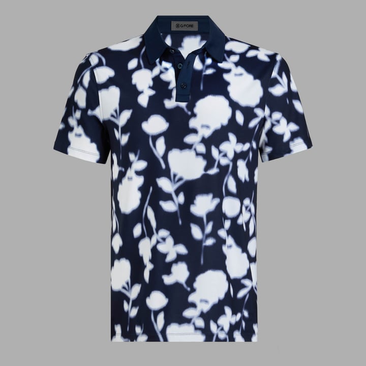 Blur Floral Tech Jersey Polo Blå G/Fore