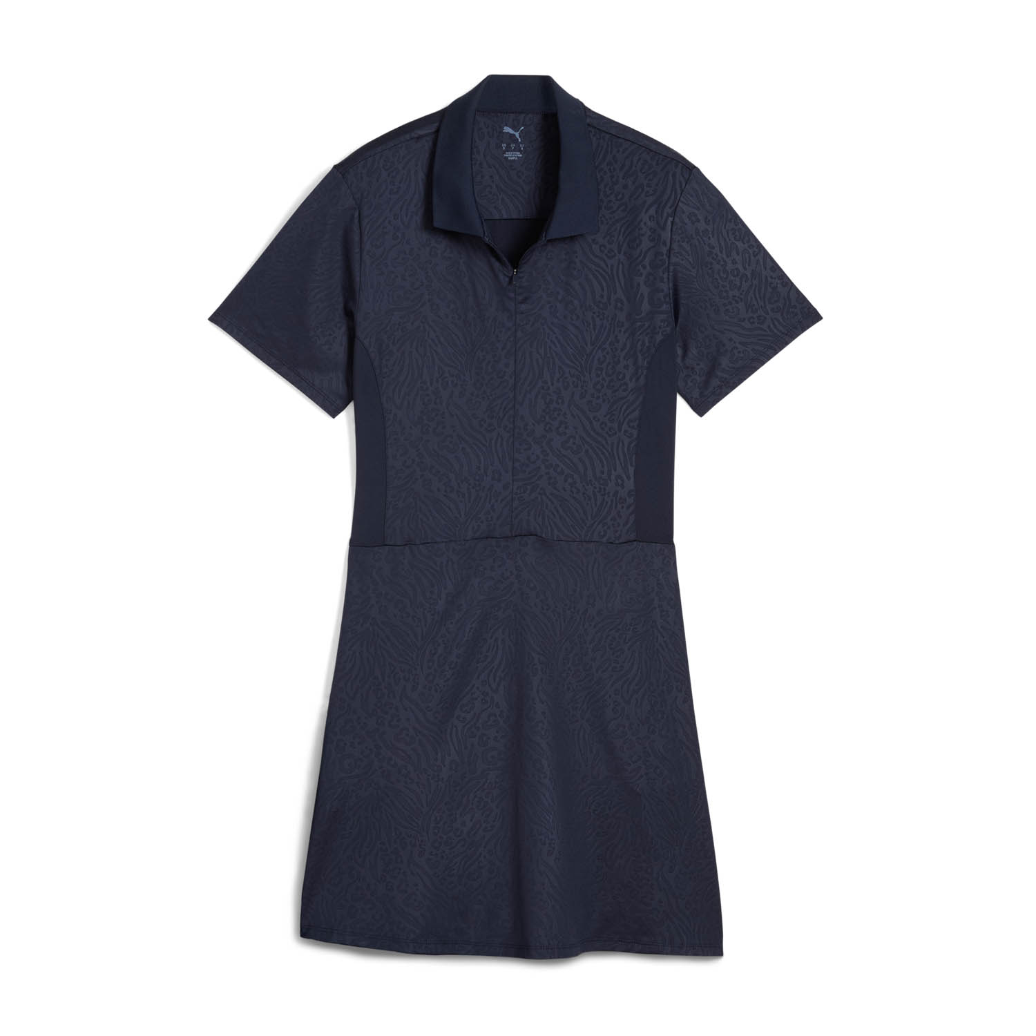 W Kassidy Animal Deboss Ss Dress: XS Deep-Navy