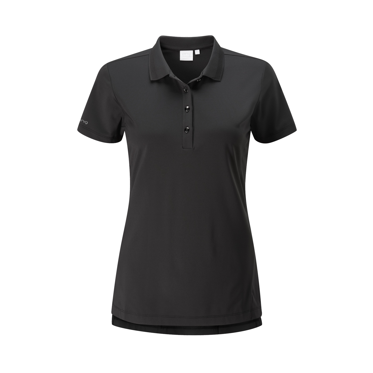 ladies black golf polo shirt