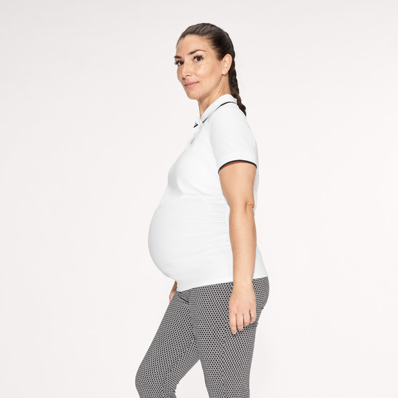 Hi-rise Polished Straight-Leg Maternity Pants - White