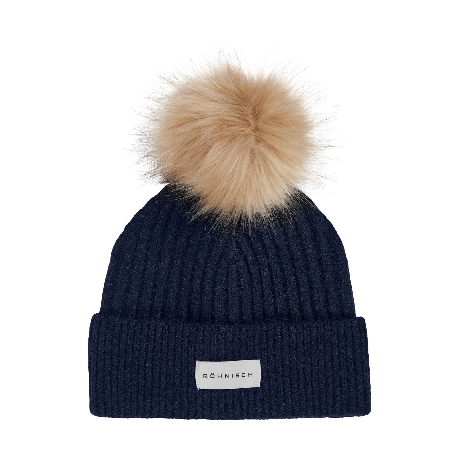 Pom Rib Beanie Blå