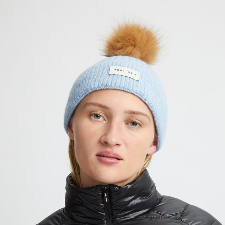 Pom Rib Beanie Blå Röhnisch