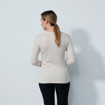 Ancona Ls Round Neck Beige Daily Sports