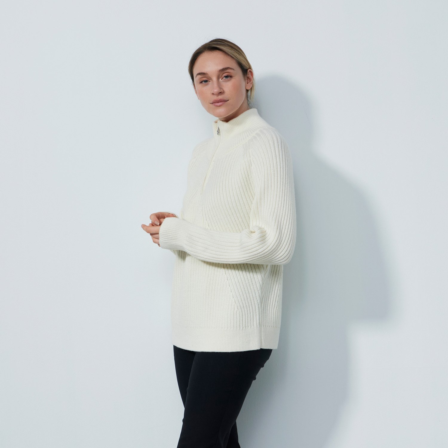 Hudson Ls Pullover Lined Weiß